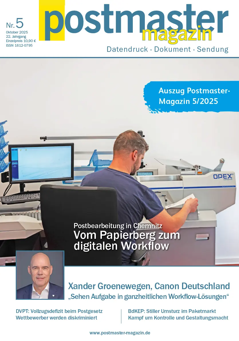 Postmaster Magazin Titelseite zur Erfolgsgeschichte der Stadt Chemnitz